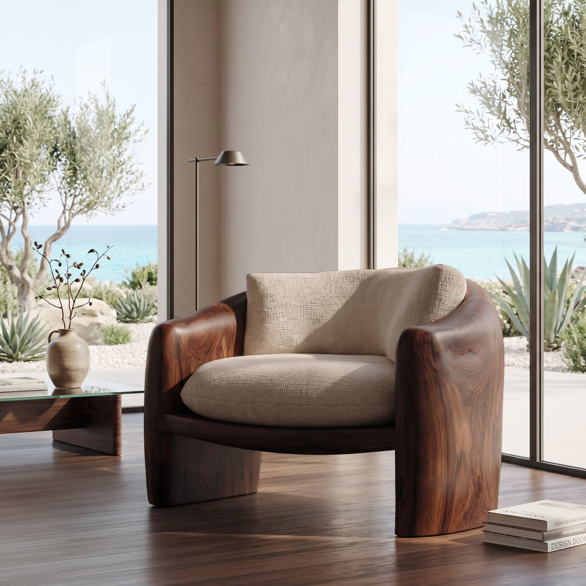 Modern Organic Lounge Chair Sculptural Form For Living Room - Image 7