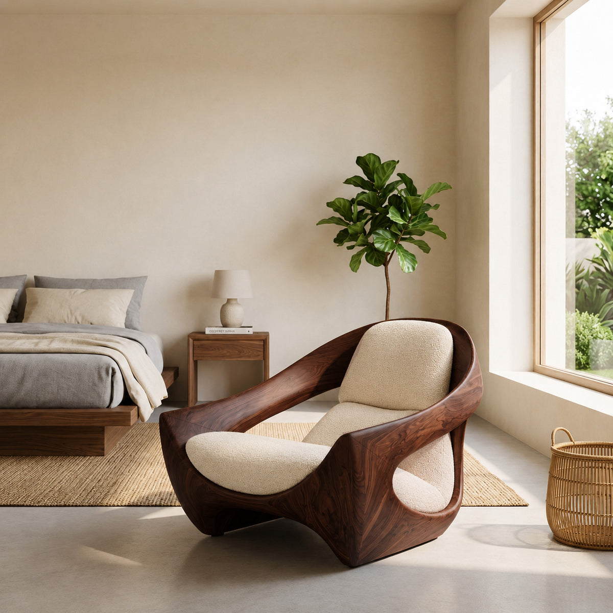 Artistic Natural Wood Chair For Contemporary Living Room - Image 7