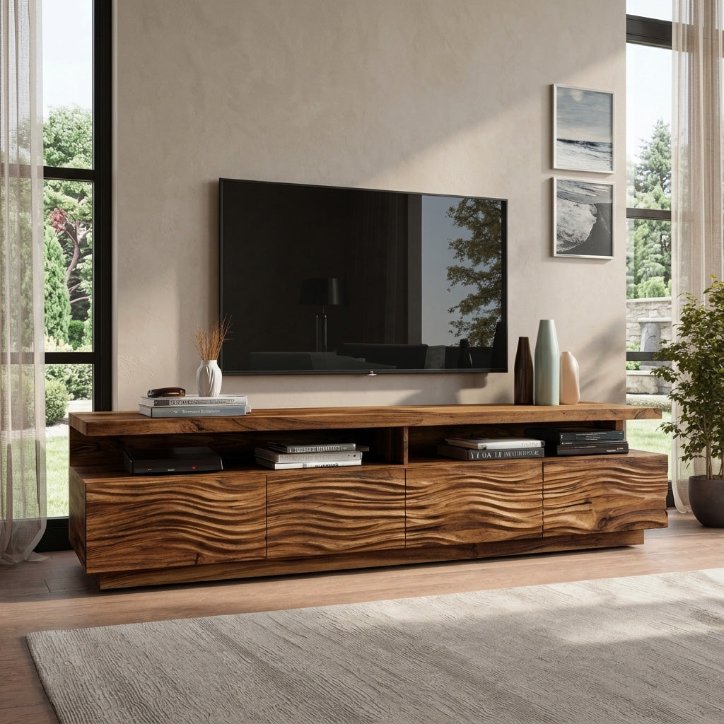 Modern TV Stand With Storage Cabinets For Living Room - Image 5