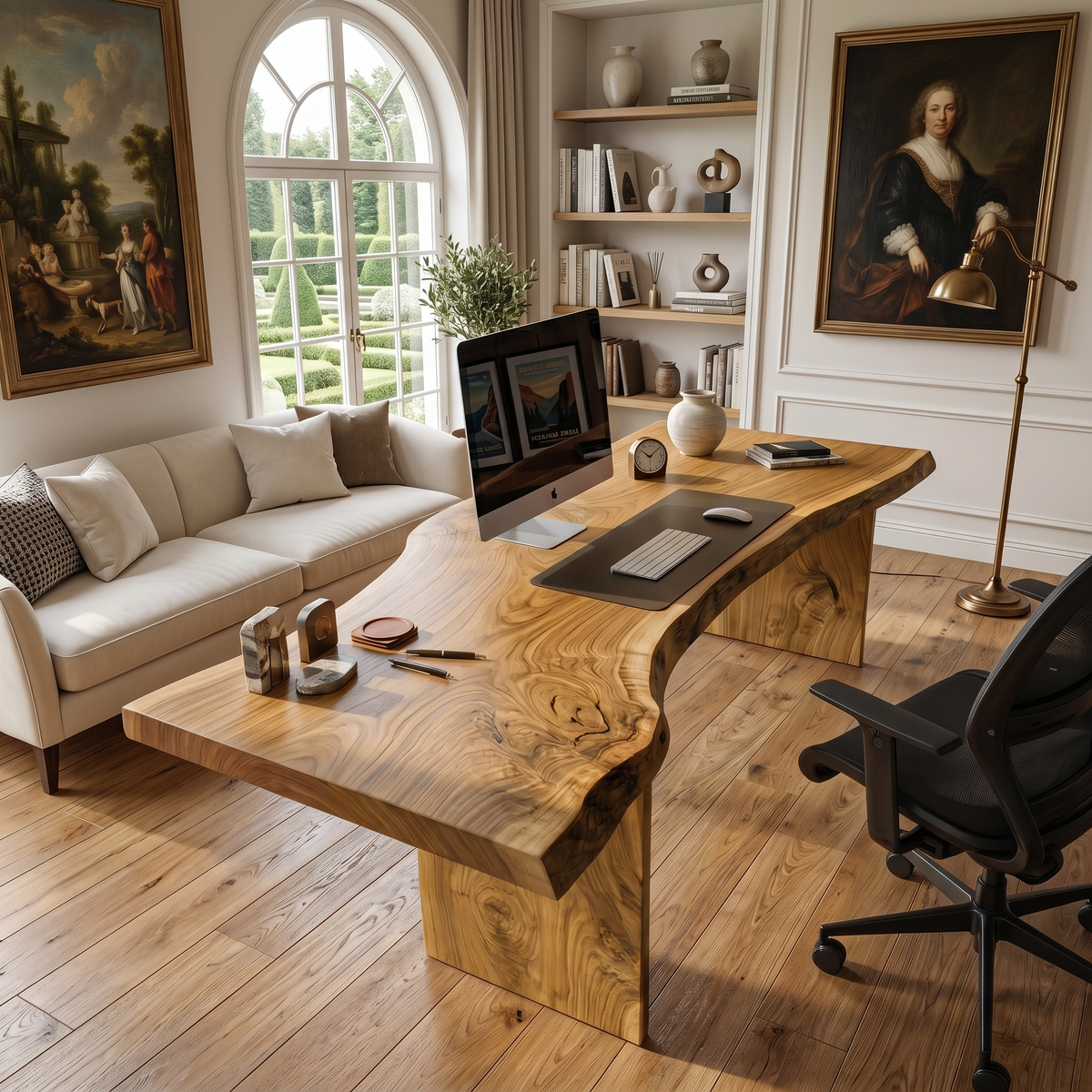 Modern Organic Curved Office Desk For Executive Or Creative Workspace - Image 5