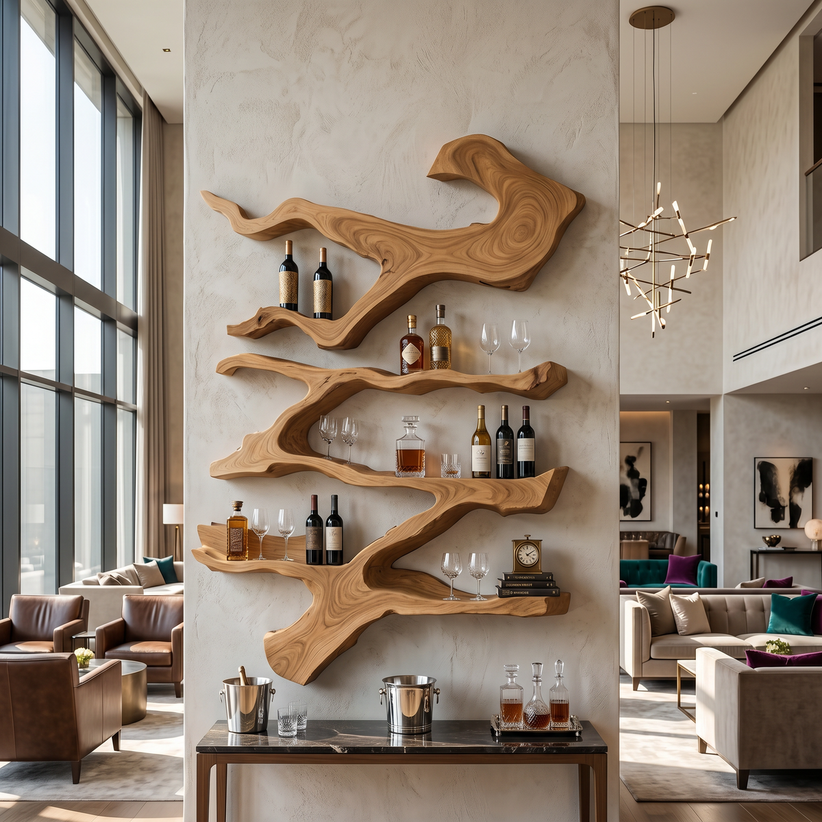 Farmhouse Wine Holder For Furniture Wine Rack Display - Image 5