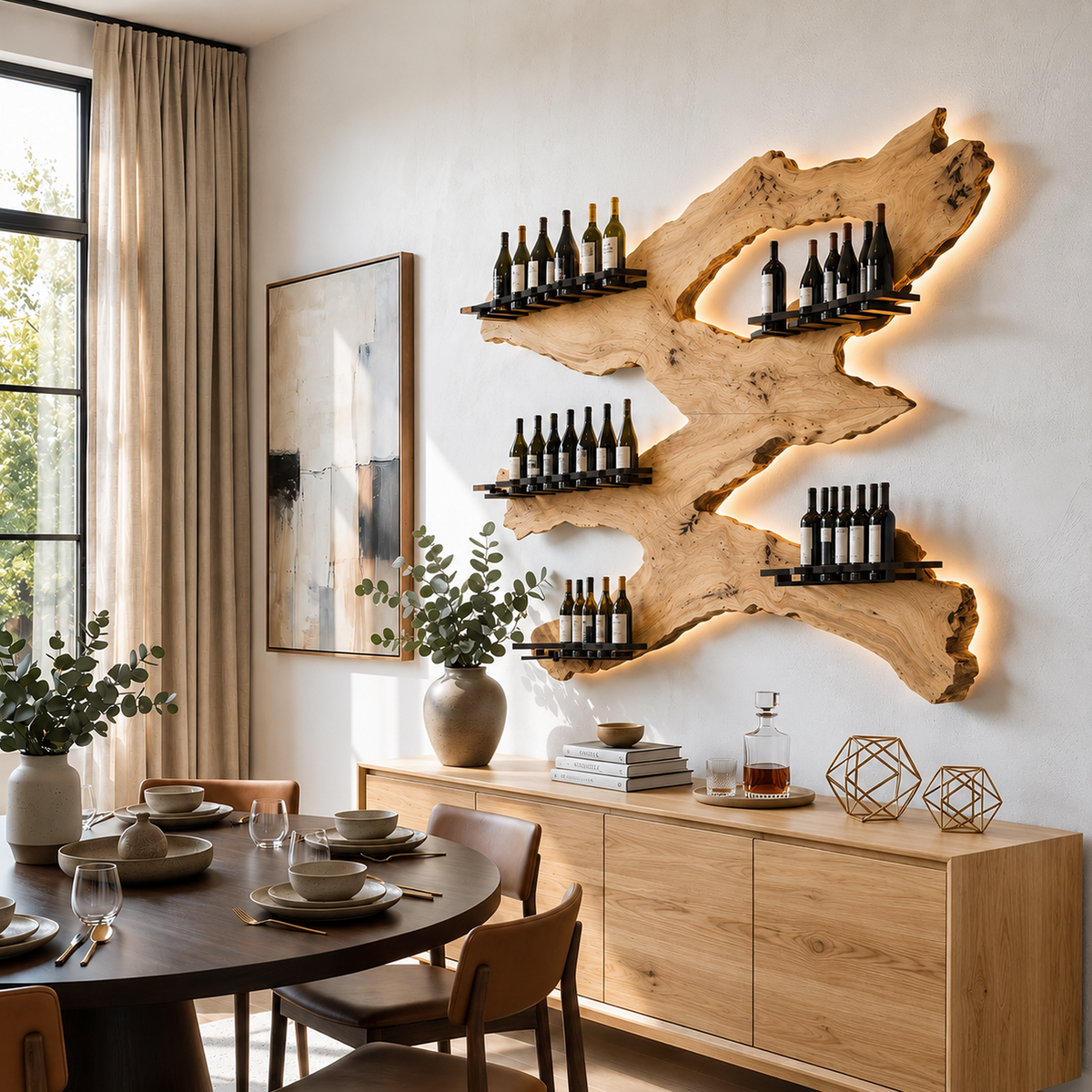 Handcrafted Wine Holder For Kitchen Wine Wall Accent - Image 5