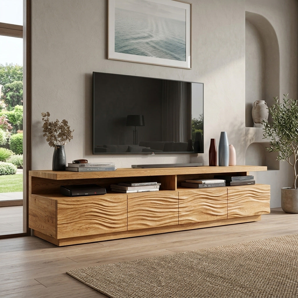 Modern TV Stand With Storage Cabinets For Living Room - Image 4