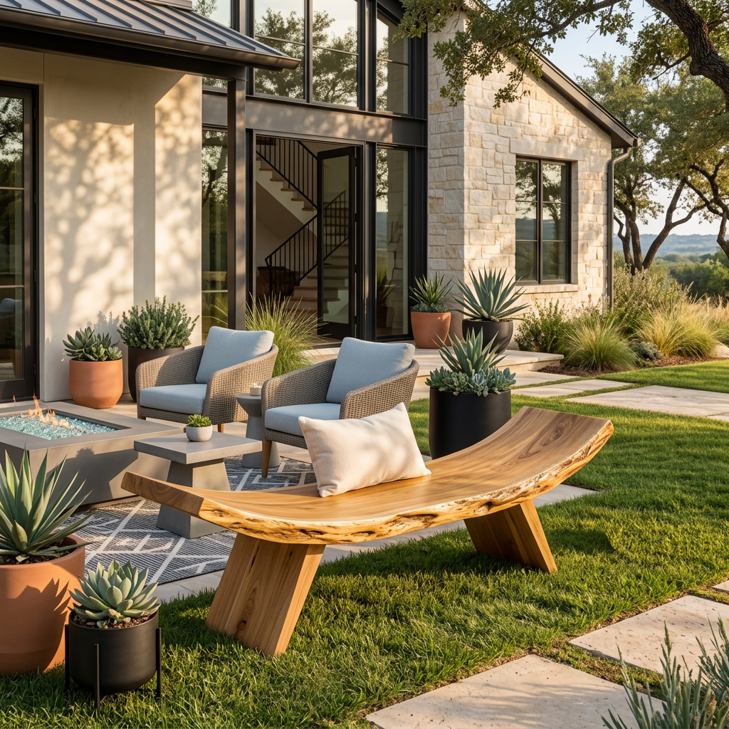 Rustic Live Edge Bench With Organic Curves For Entryway - Image 5