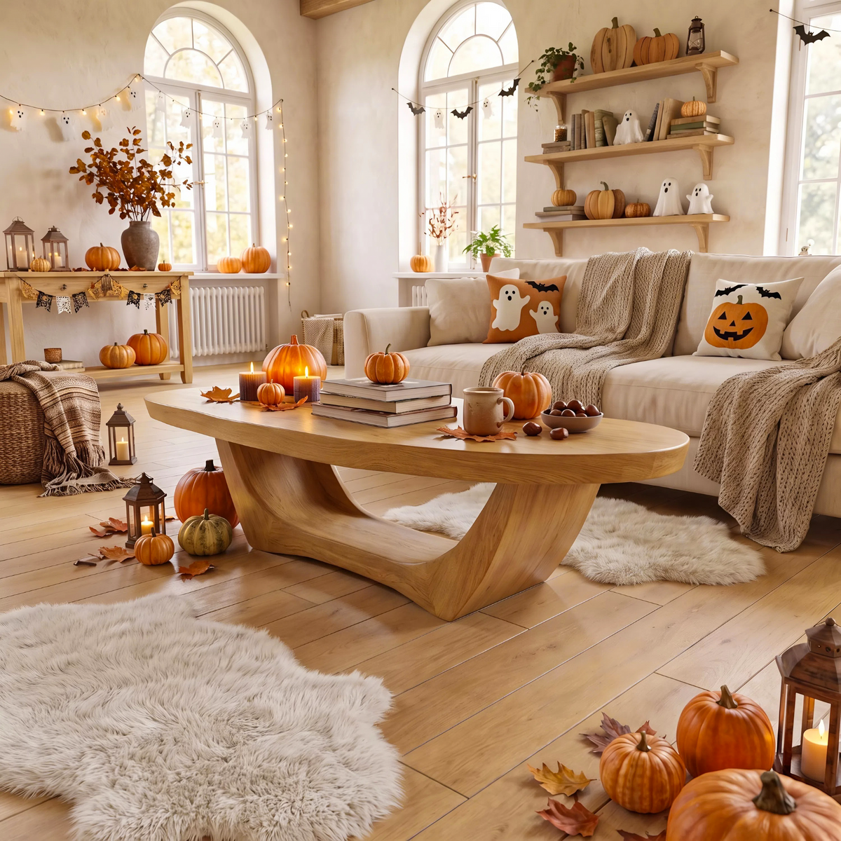 Handcrafted Wooden Live Edge Coffee Table For Living Room Halloween Style - Image 5