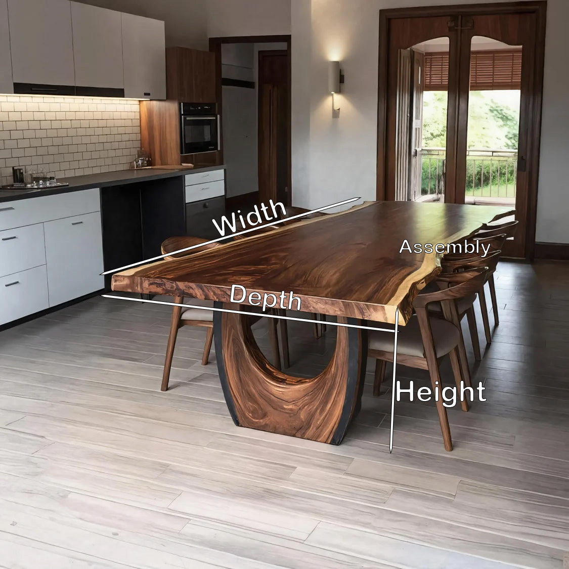 Modern Live Edge Dining Table For Kitchen - Image 7