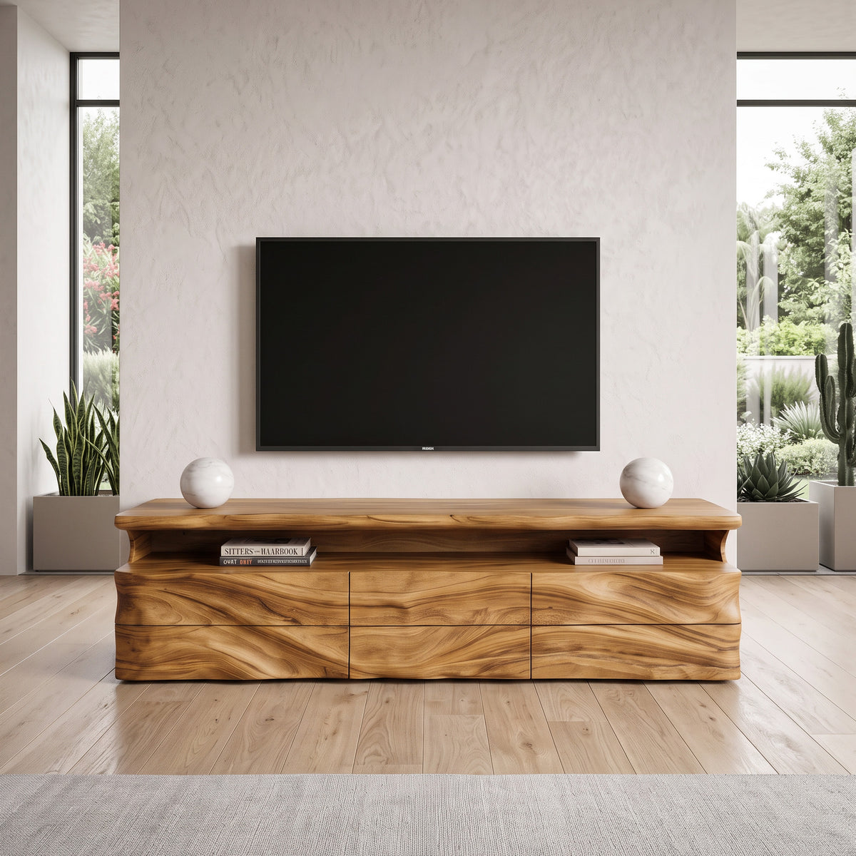 Modern TV Console With Shelf And Drawers For Living Room - Image 6