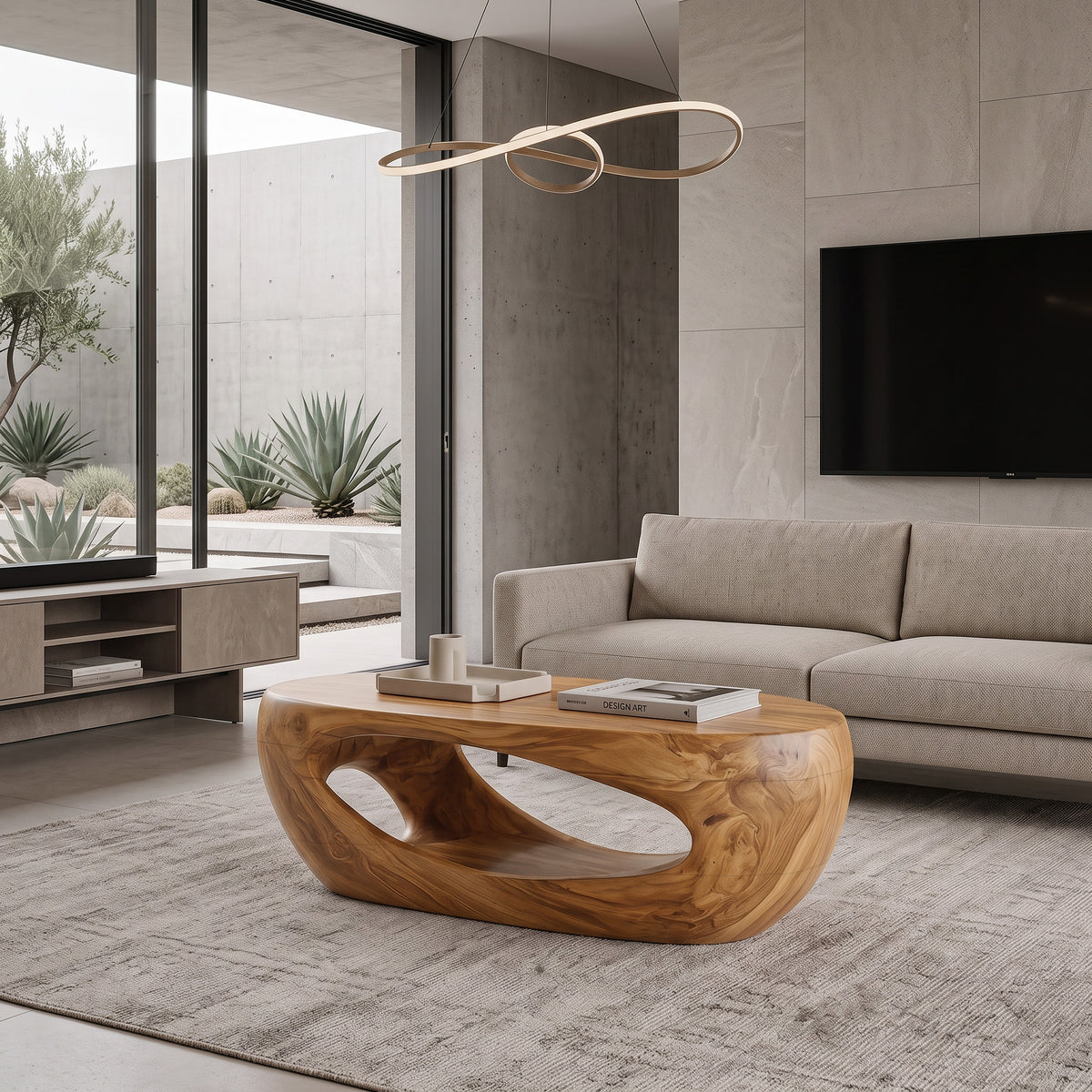 Mid Century Sculptural Coffee Table For Living Room - Image 6