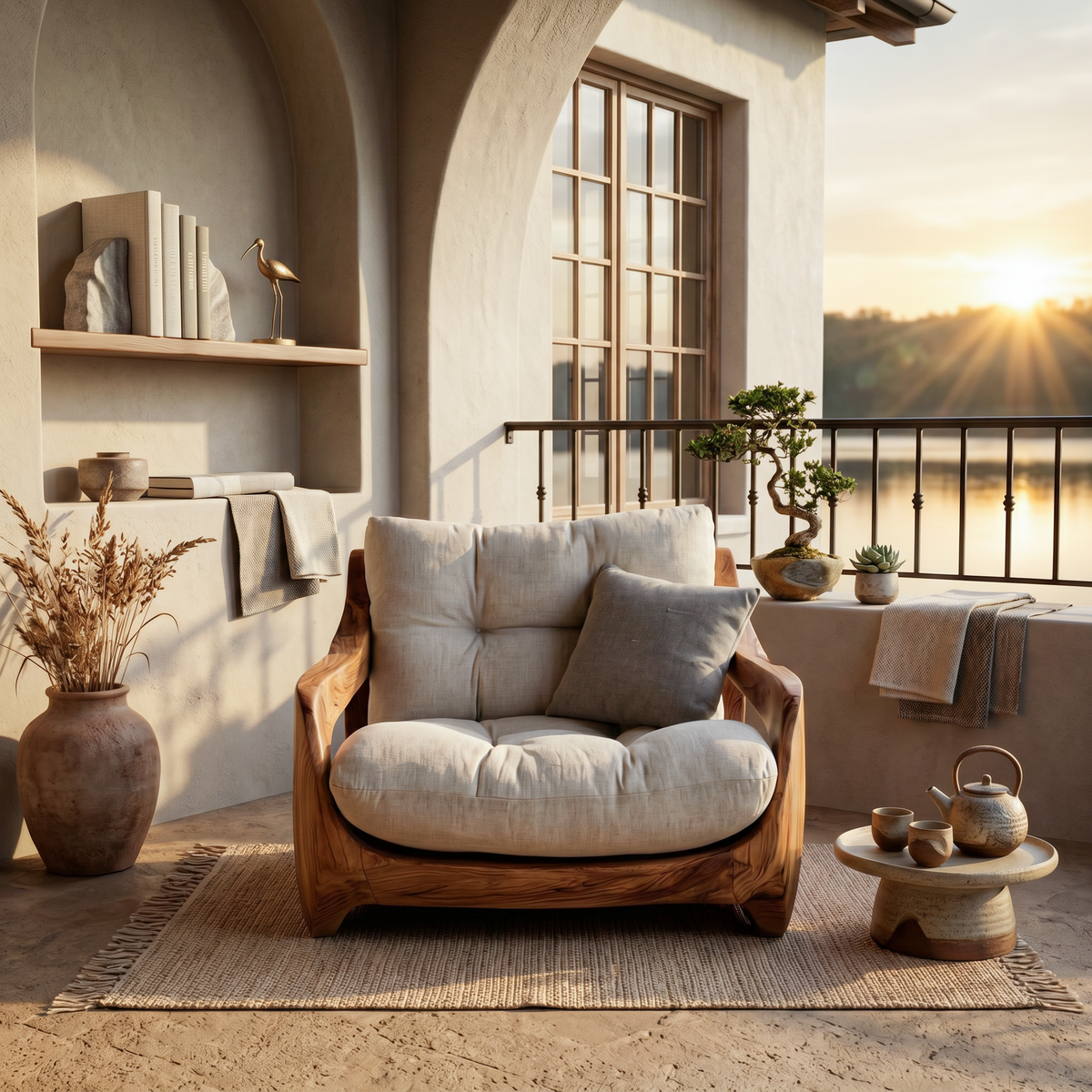 Modern Organic Lounge Seating With Carved Form For Living Room - Image 3