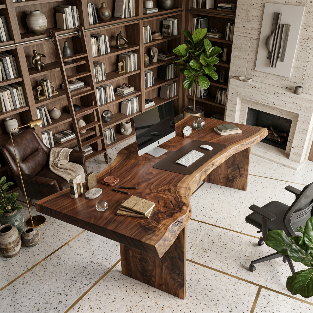 Modern Organic Curved Office Desk For Executive Or Creative Workspace - Image 3
