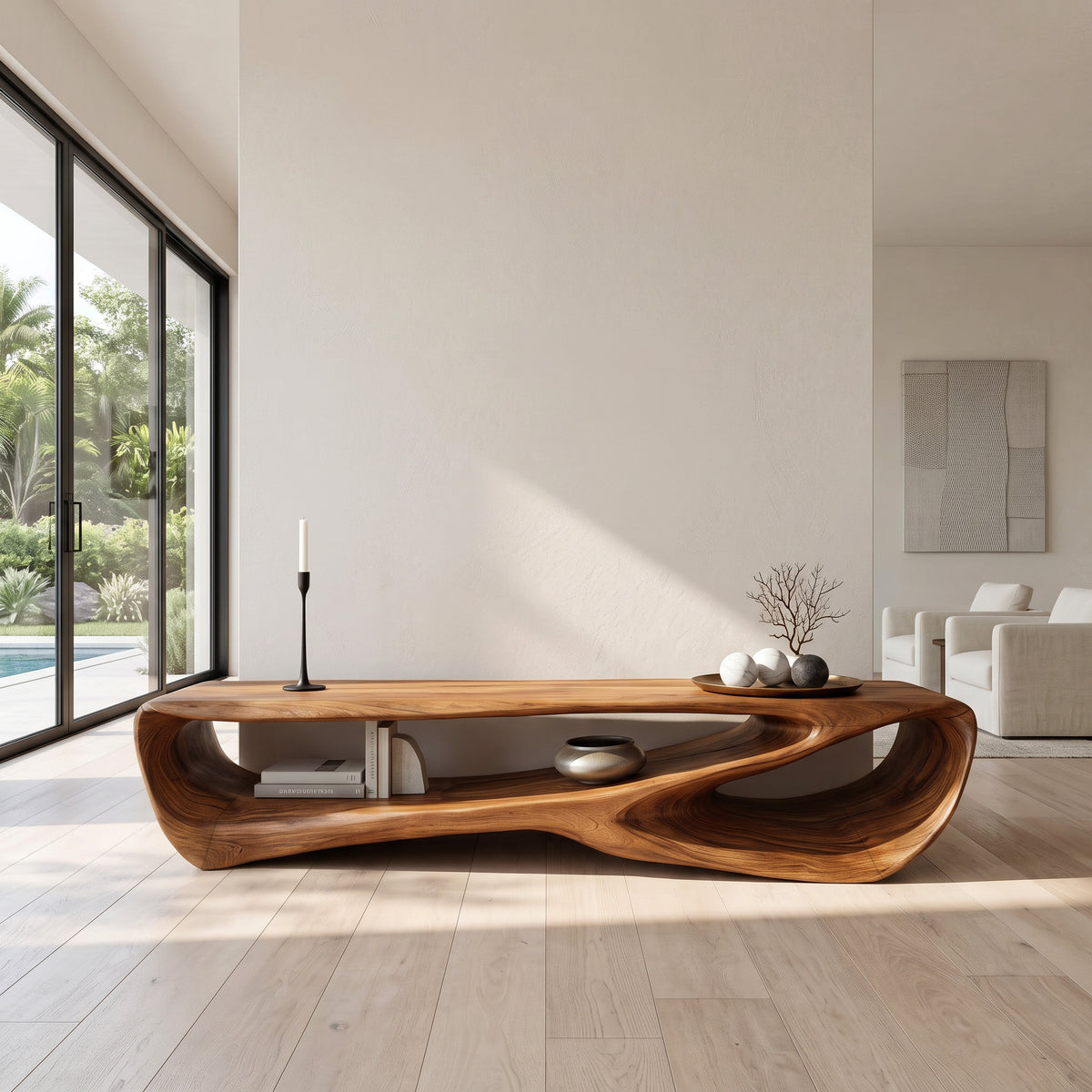 Minimal Curved TV Console For Living Room - Image 2