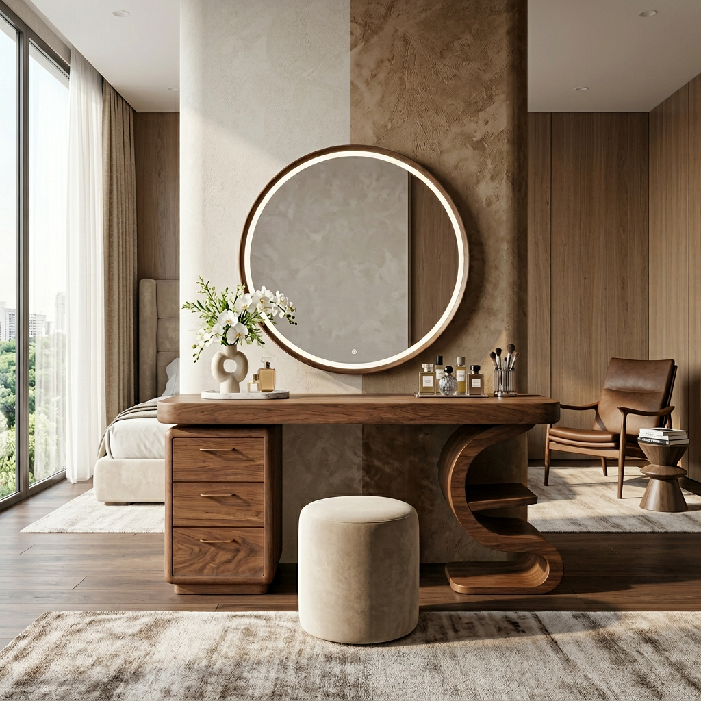 Modern Sculptural Vanity Table For Dressing Area - Image 2