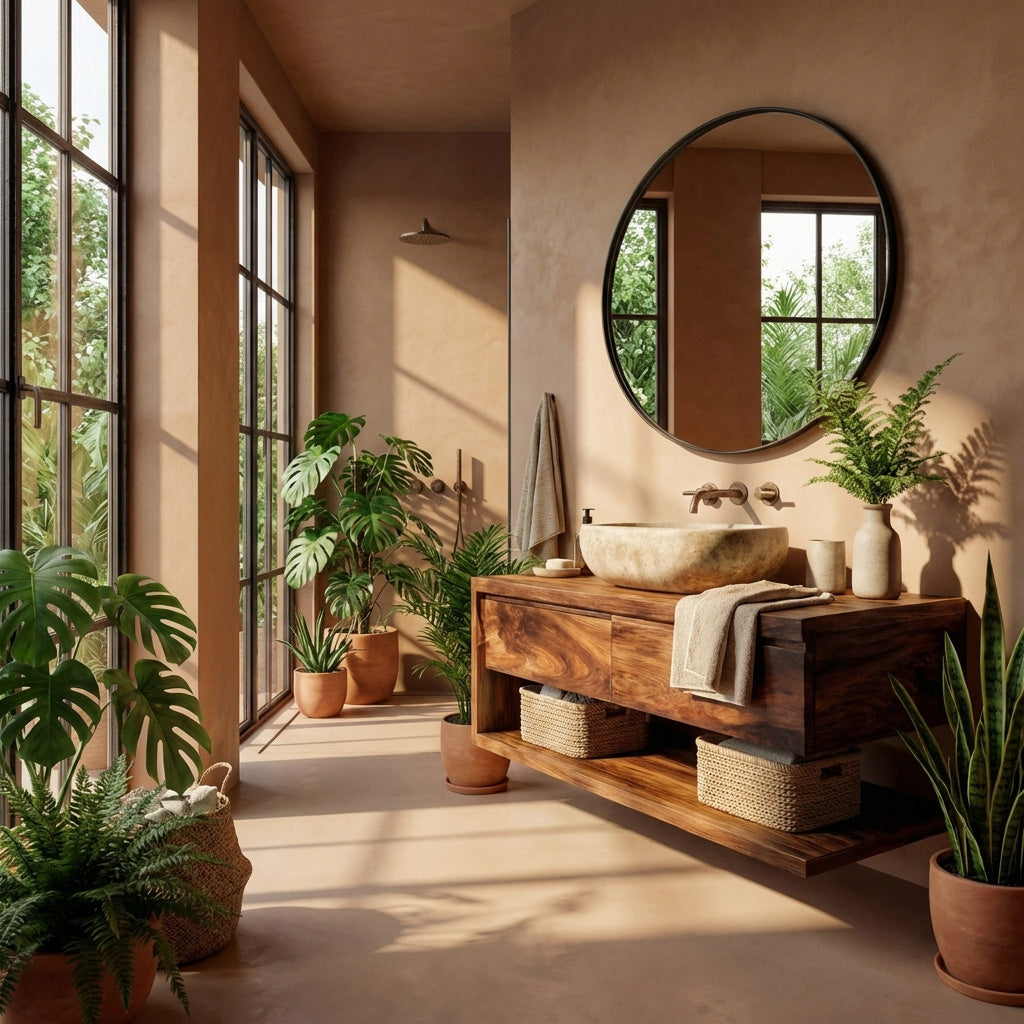 Contemporary Wall Mounted Wood Bathroom Vanity For Bathroom - Image 3