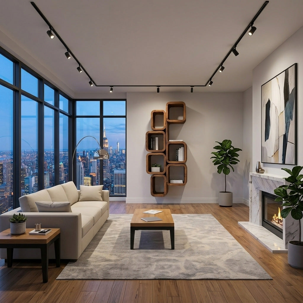 Modern Wall Mounted Bookshelf With Square Design For Living Room - Image 2