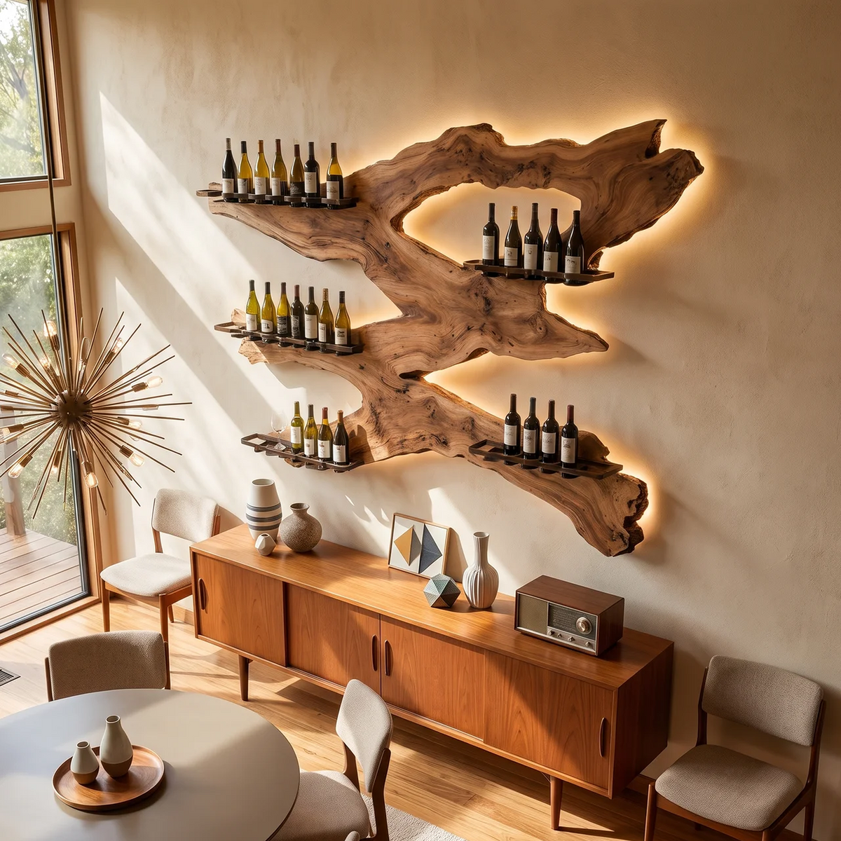 Handcrafted Wine Holder For Kitchen Wine Wall Accent - Image 2