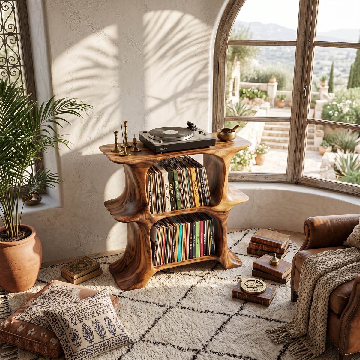 Rustic Record Stand Vintage Living Room Vibe - Image 2
