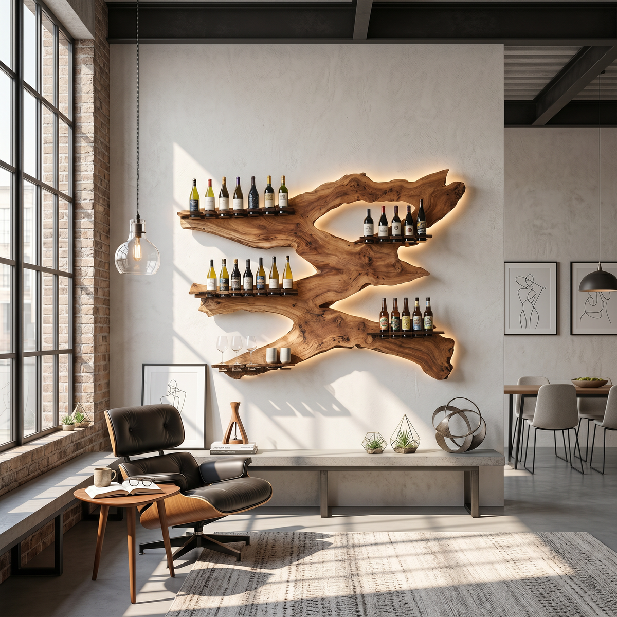 Handcrafted Wine Holder For Kitchen Wine Wall Accent - Image 3