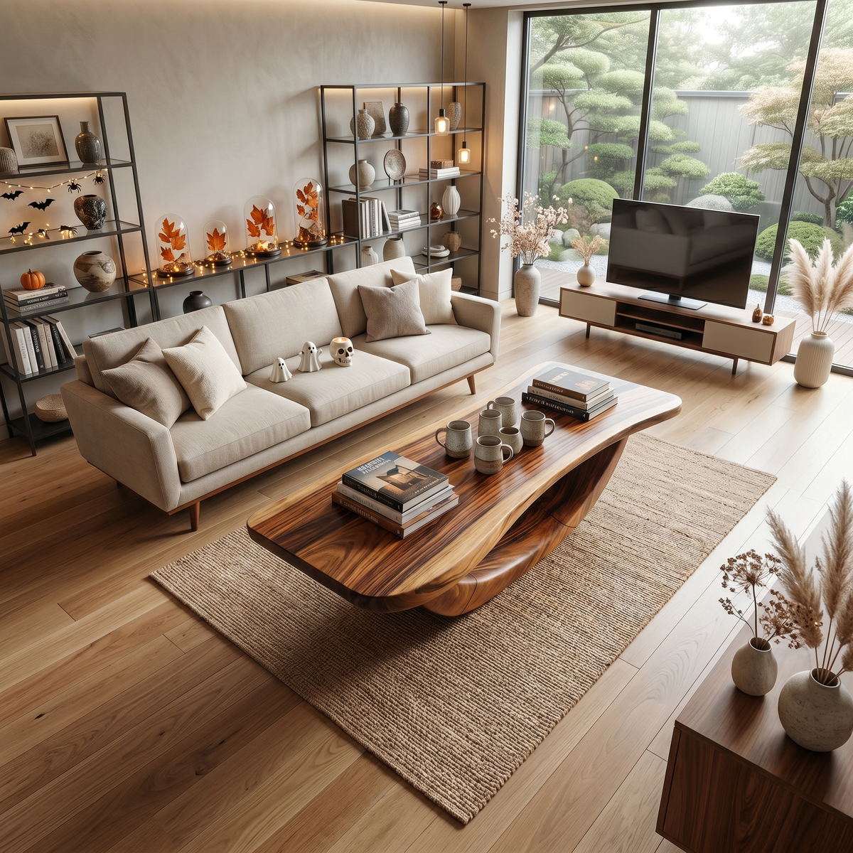 Farmhouse Wooden Live Edge Coffee Table Livingroom Decor Haunted Look - Image 3