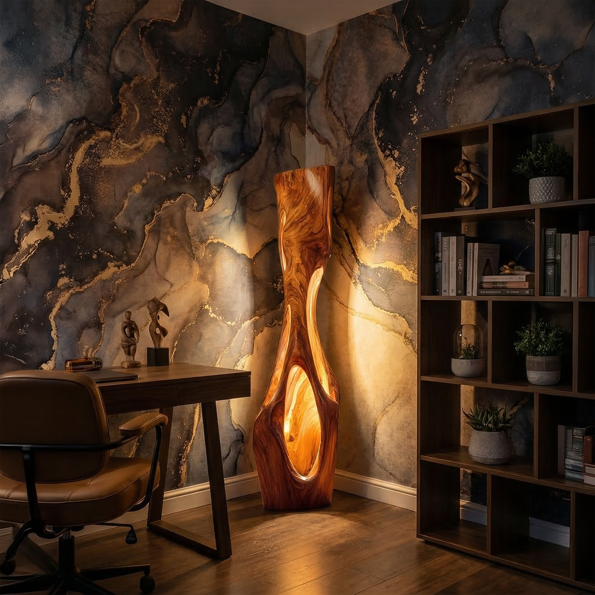 Modern Sculptural Table Lamp Living Room Bedroom Kitchen Corner - Image 3