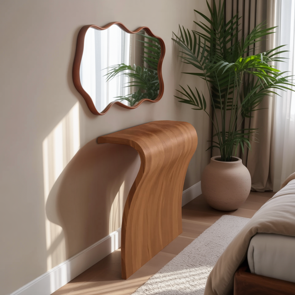 Modern Sculptural Curved Console Table For Entryway And Living Room - Image 6