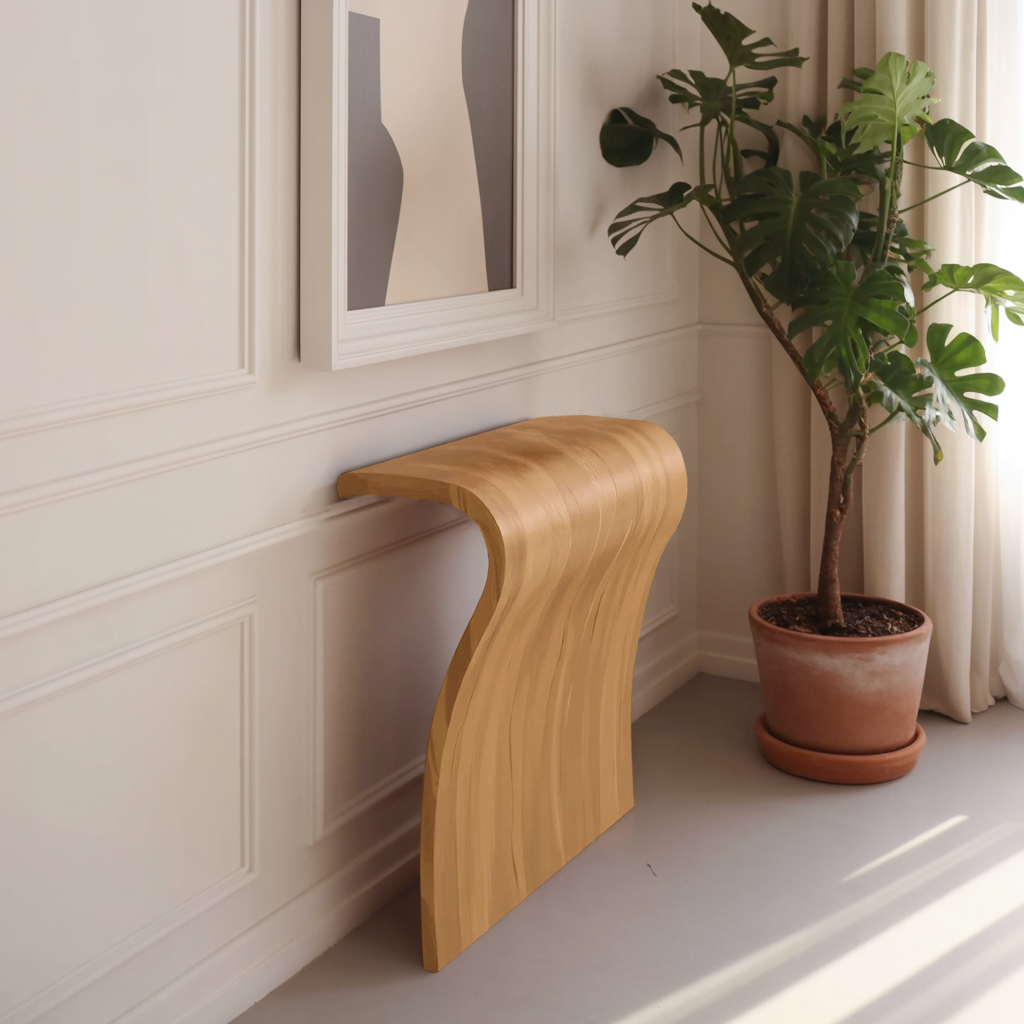 Modern Sculptural Curved Console Table For Entryway And Living Room - Image 5