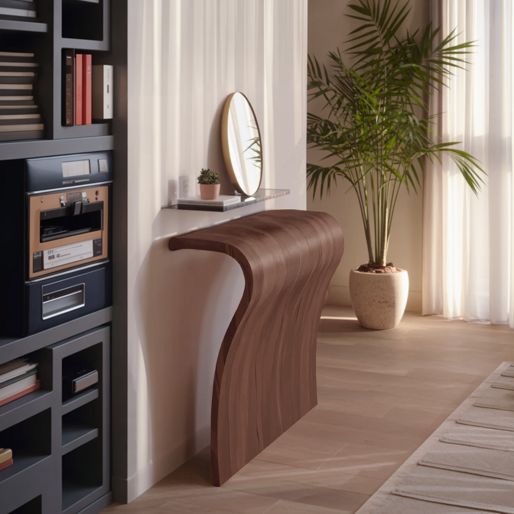 Modern Sculptural Curved Console Table For Entryway And Living Room - Image 7