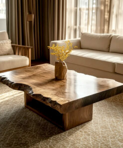 Natural Edge Irregular Solid Wood Coffee Table