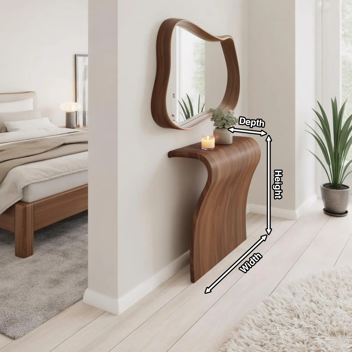 Modern Sculptural Curved Console Table For Entryway And Living Room - Image 8