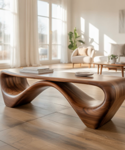 Solid Walnut Sculptural Bench