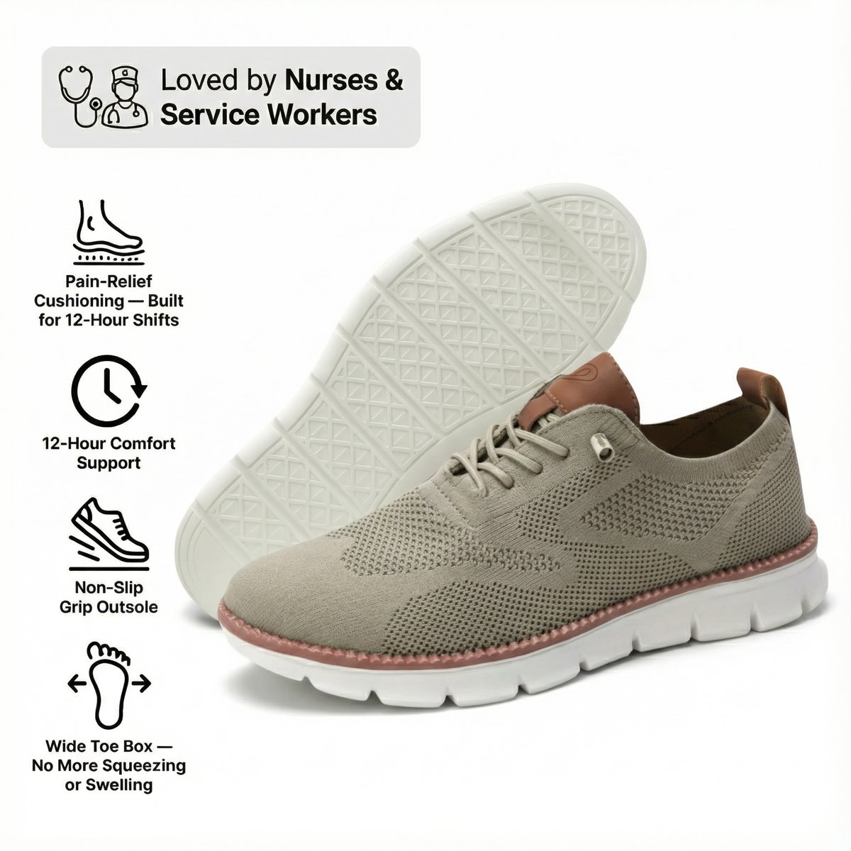 Men's Wide-Fit Comfort Shoes – Supportive Casual Leather-Look Shoes