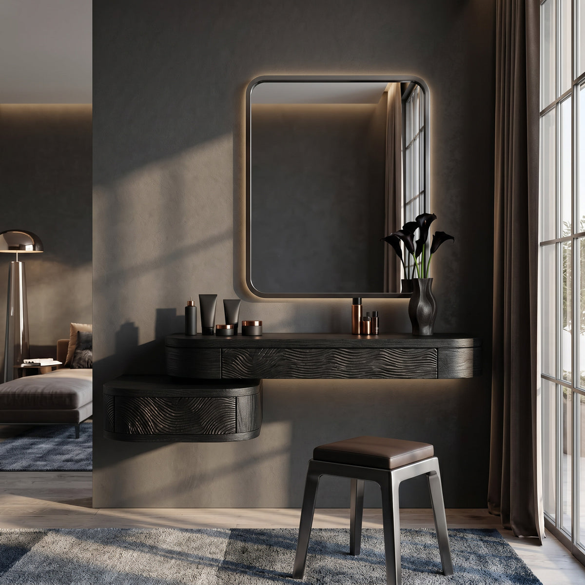 Modern Floating Vanity Table For Bedroom - Image 2