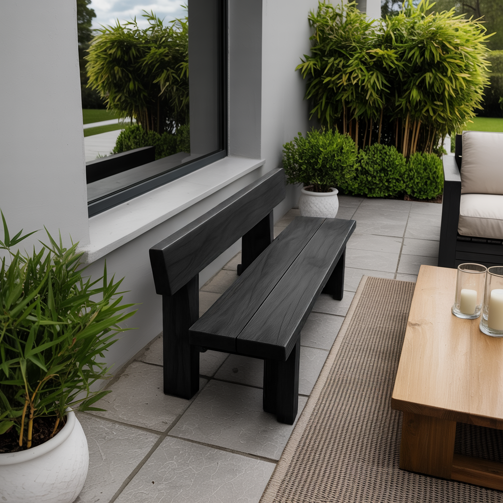 Minimalist Outdoor Garden Bench For Patio Balcony Courtyard - Image 4