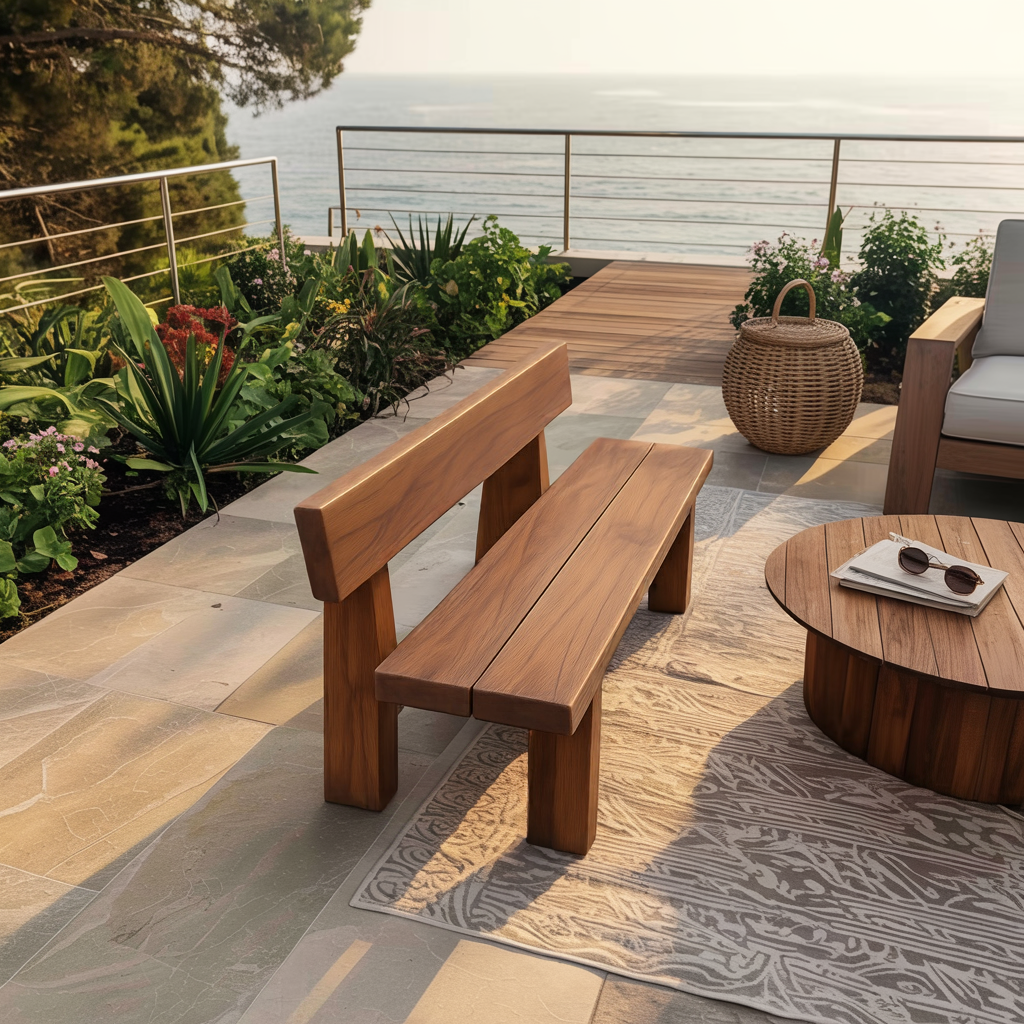 Minimalist Outdoor Garden Bench For Patio Balcony Courtyard - Image 6
