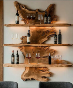 Live Edge Wood Bar Shelf