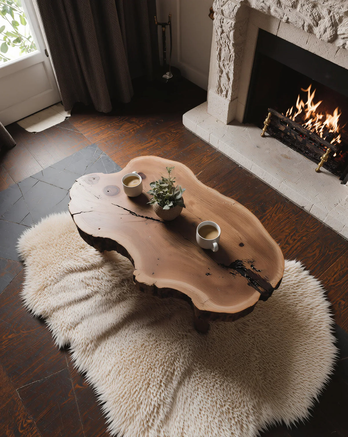 Sculptural Solid Wood Coffee Table - Image 3