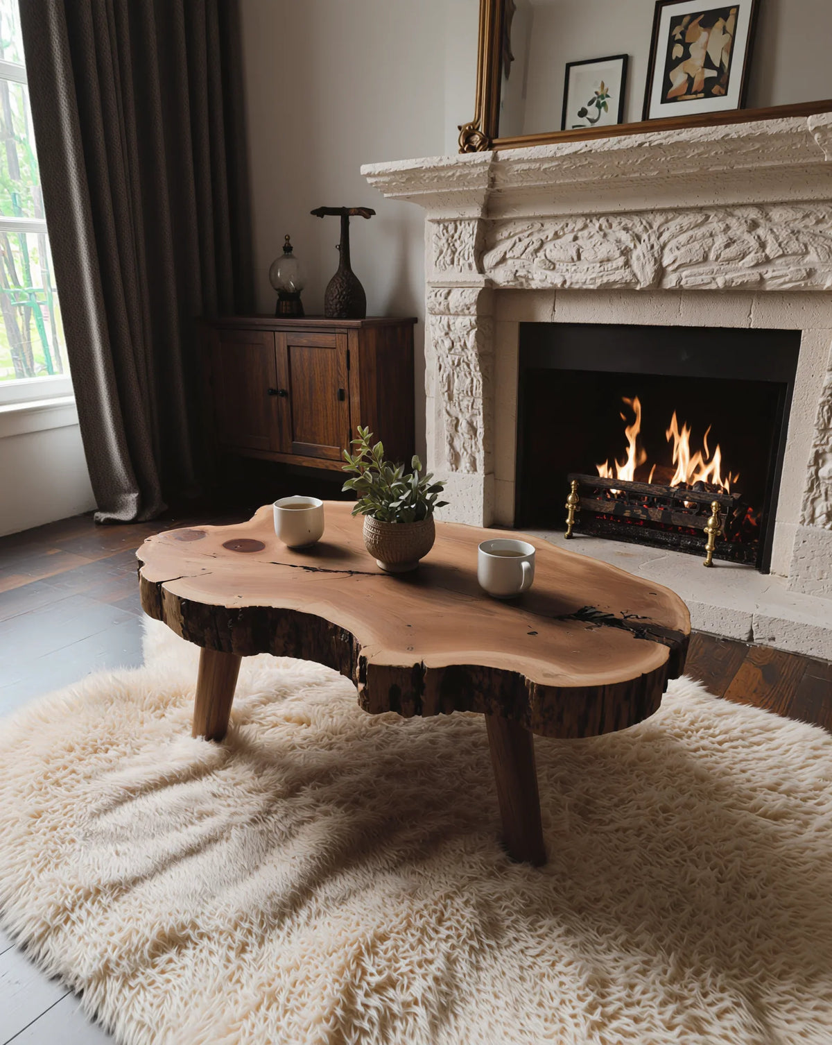 Sculptural Solid Wood Coffee Table - Image 7
