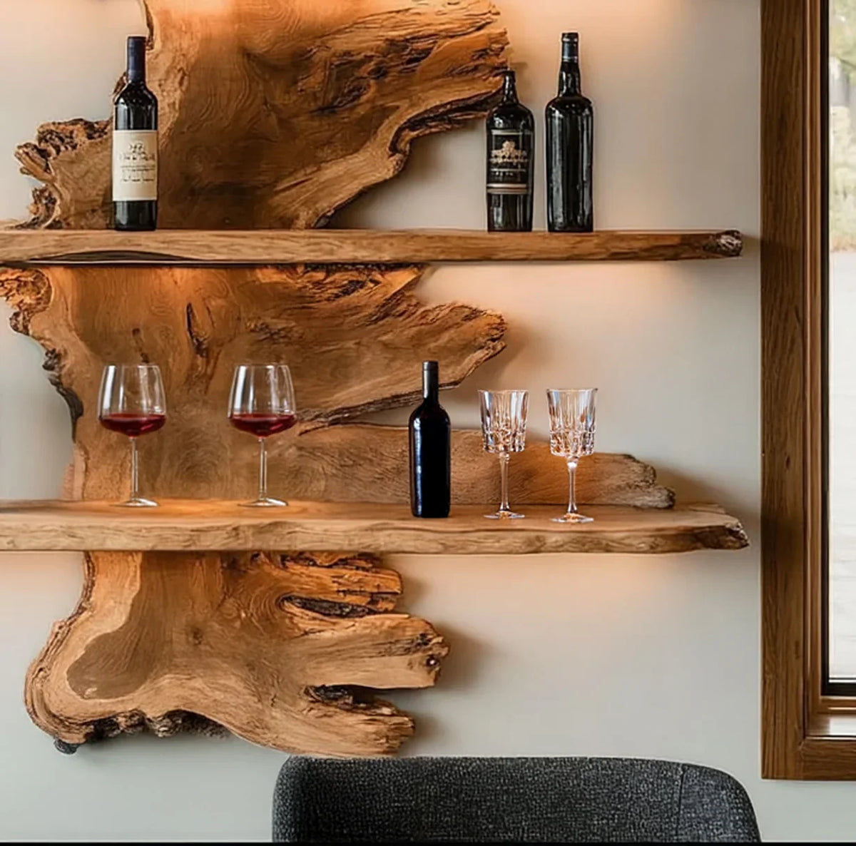 Live Edge Wood Bar Shelf - Image 4