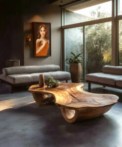 Rustic Reclaimed Wood Coffee Table With Shelf