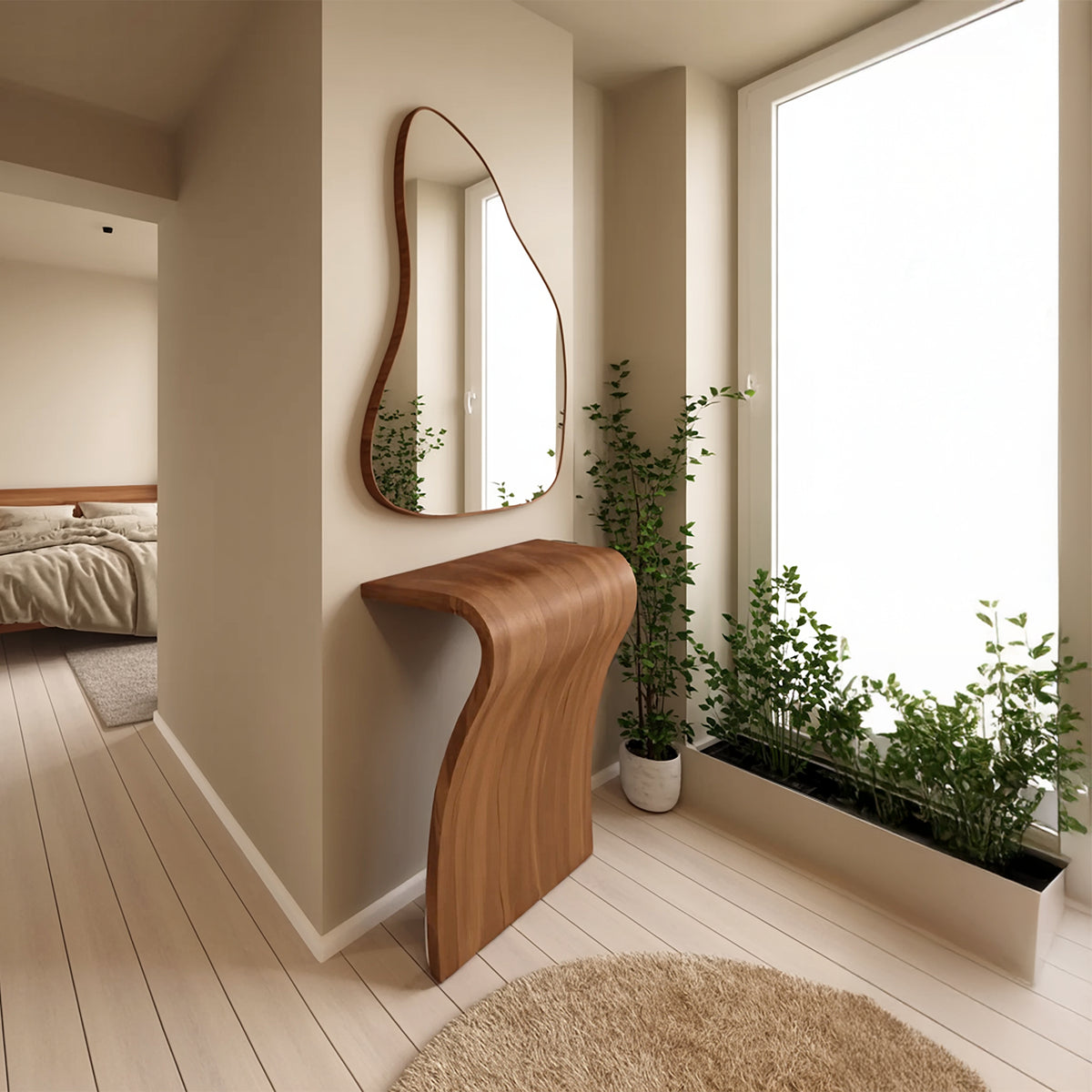 Modern Sculptural Curved Console Table For Entryway And Living Room - Image 2