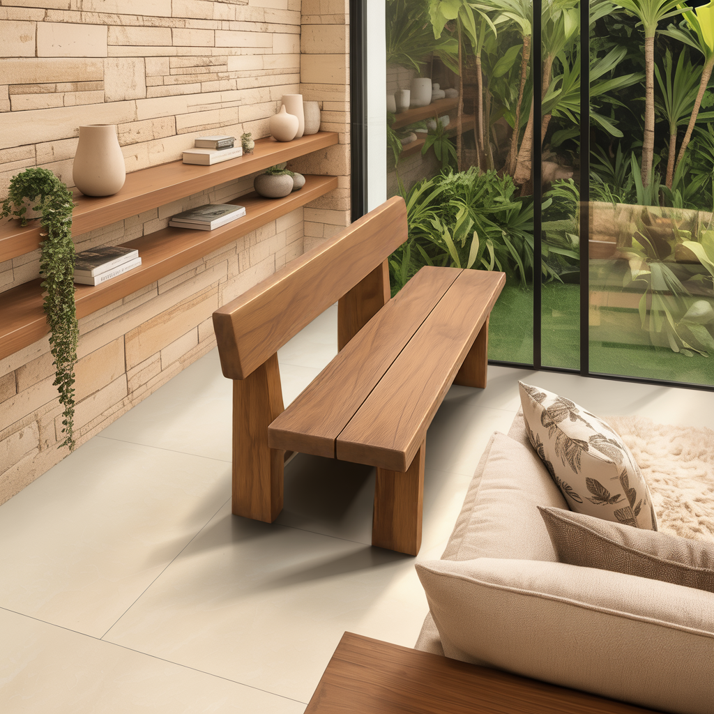 Minimalist Outdoor Garden Bench For Patio Balcony Courtyard - Image 2