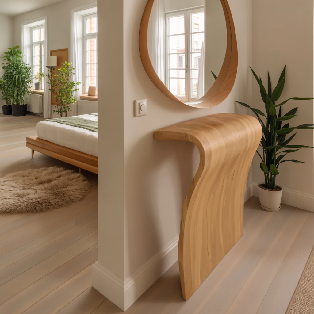Modern Sculptural Curved Console Table For Entryway And Living Room - Image 3