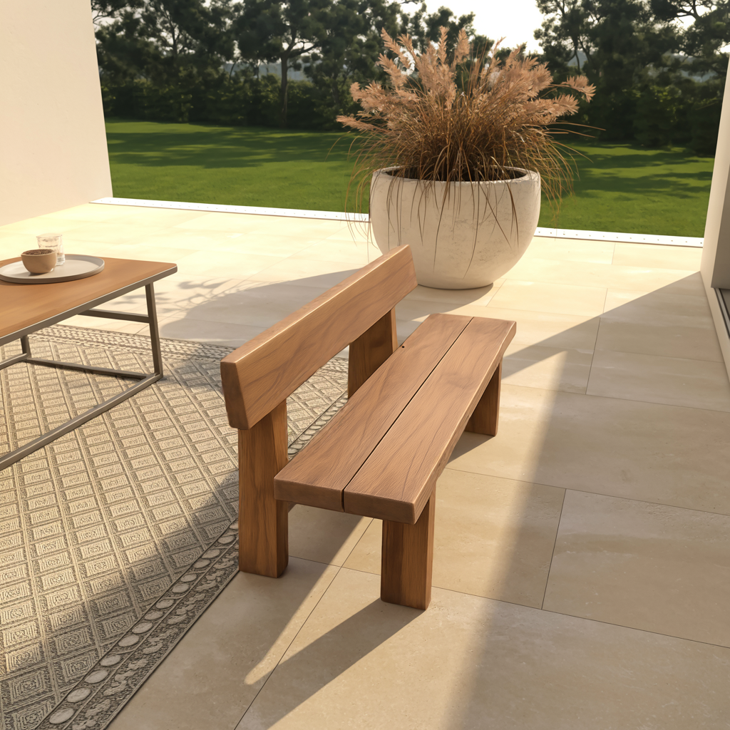 Minimalist Outdoor Garden Bench For Patio Balcony Courtyard - Image 5