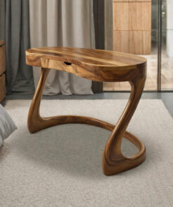 Modern Sculpted Desk With Drawers For Minimalist Home Office