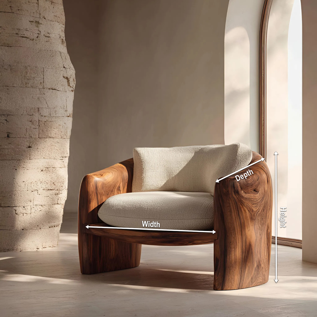 Modern Organic Lounge Chair Sculptural Form For Living Room - Image 8