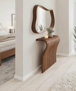 Modern Sculptural Curved Console Table For Entryway And Living Room