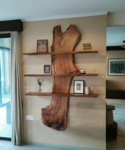 Rustic Live Edge Wall Shelf For Modern Living Room And Entryway