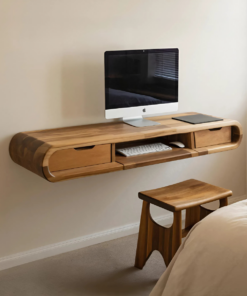 Modern Floating Wall Mounted Desk With Drawers For Bedroom And Office