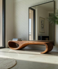 Modern Sculptural Bench For Entryway And Living Room Decor