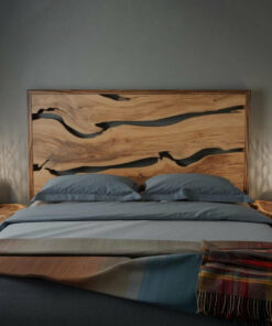 Contemporary Live Edge Headboard And Bed Frame For Bedroom