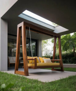 Contemporary Outdoor Swing Bench For Garden Patio Relaxation